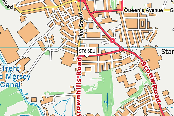 ST6 6EU map - OS VectorMap District (Ordnance Survey)