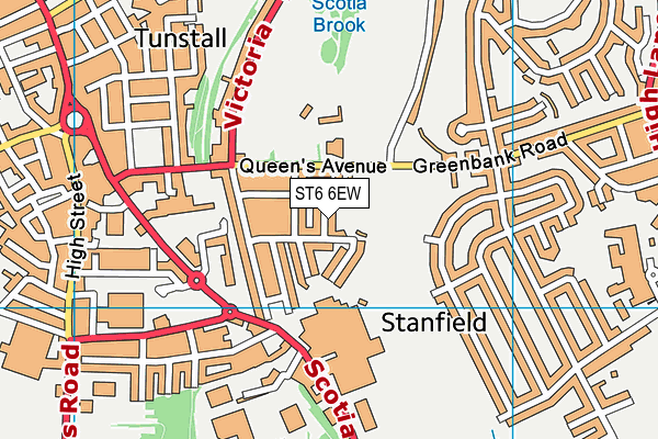 ST6 6EW map - OS VectorMap District (Ordnance Survey)