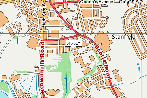 ST6 6EY map - OS VectorMap District (Ordnance Survey)