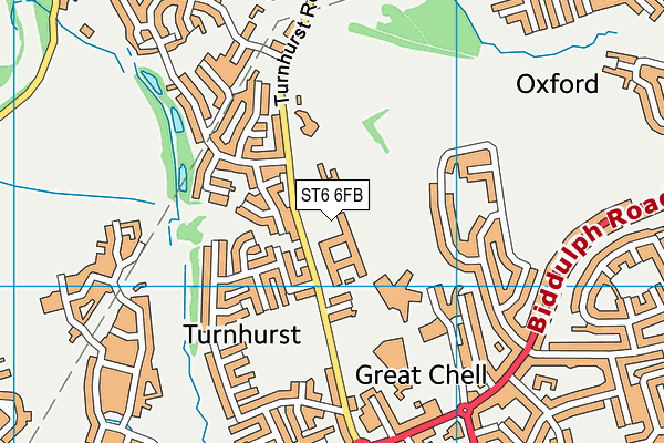 ST6 6FB map - OS VectorMap District (Ordnance Survey)