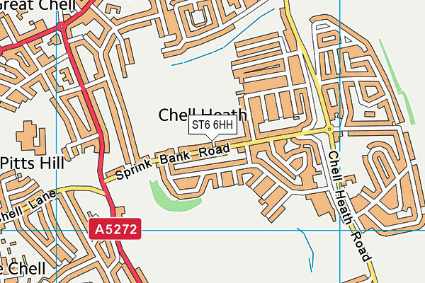 ST6 6HH map - OS VectorMap District (Ordnance Survey)