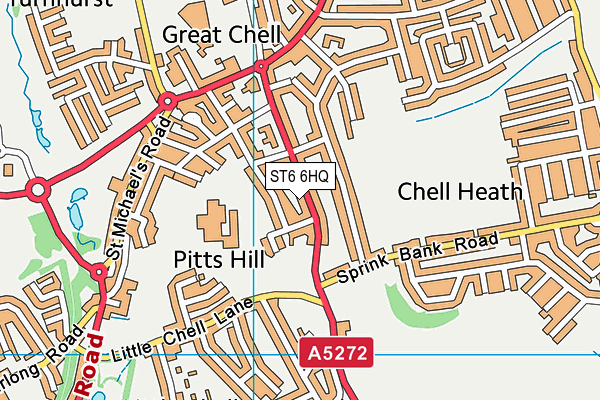 ST6 6HQ map - OS VectorMap District (Ordnance Survey)