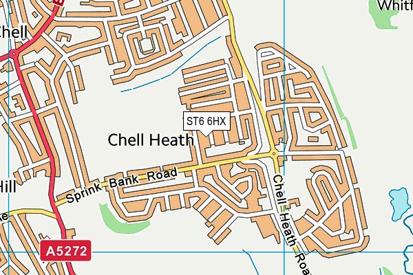 ST6 6HX map - OS VectorMap District (Ordnance Survey)