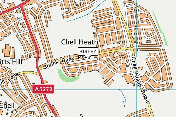 ST6 6HZ map - OS VectorMap District (Ordnance Survey)