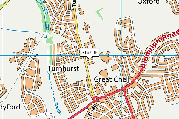 ST6 6JE map - OS VectorMap District (Ordnance Survey)