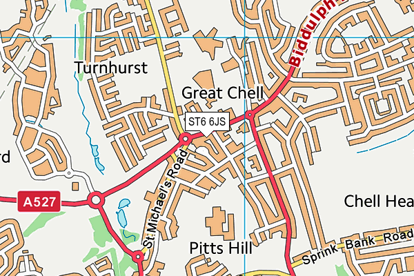 ST6 6JS map - OS VectorMap District (Ordnance Survey)