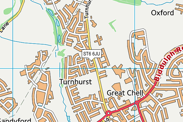 ST6 6JU map - OS VectorMap District (Ordnance Survey)