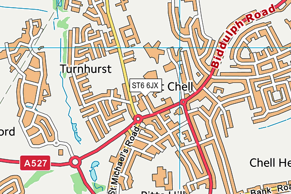 ST6 6JX map - OS VectorMap District (Ordnance Survey)