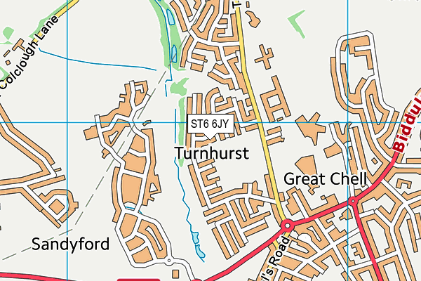 ST6 6JY map - OS VectorMap District (Ordnance Survey)