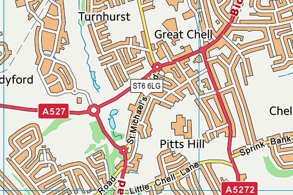 ST6 6LG map - OS VectorMap District (Ordnance Survey)