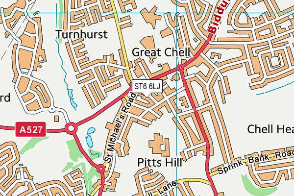 ST6 6LJ map - OS VectorMap District (Ordnance Survey)