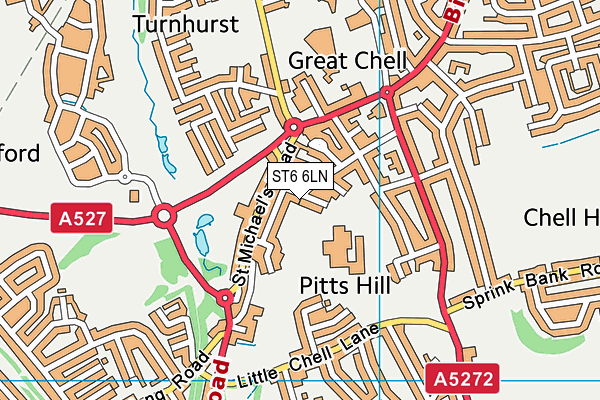 ST6 6LN map - OS VectorMap District (Ordnance Survey)