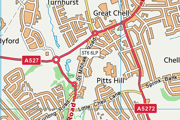 ST6 6LP map - OS VectorMap District (Ordnance Survey)