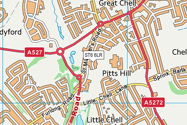 ST6 6LR map - OS VectorMap District (Ordnance Survey)