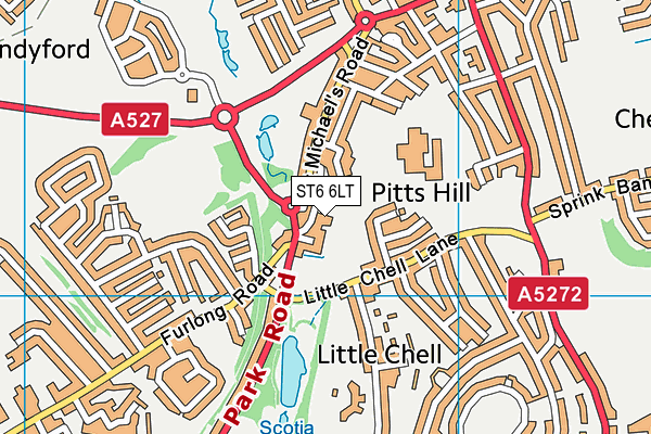 ST6 6LT map - OS VectorMap District (Ordnance Survey)