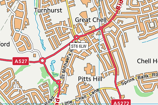 ST6 6LW map - OS VectorMap District (Ordnance Survey)