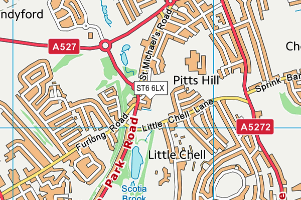 ST6 6LX map - OS VectorMap District (Ordnance Survey)