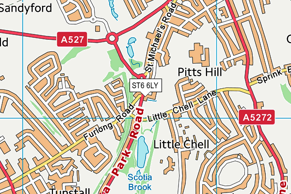 ST6 6LY map - OS VectorMap District (Ordnance Survey)