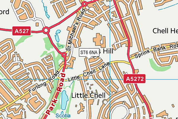 ST6 6NA map - OS VectorMap District (Ordnance Survey)