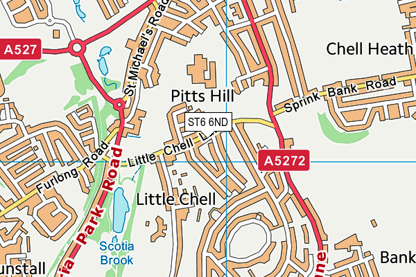 ST6 6ND map - OS VectorMap District (Ordnance Survey)