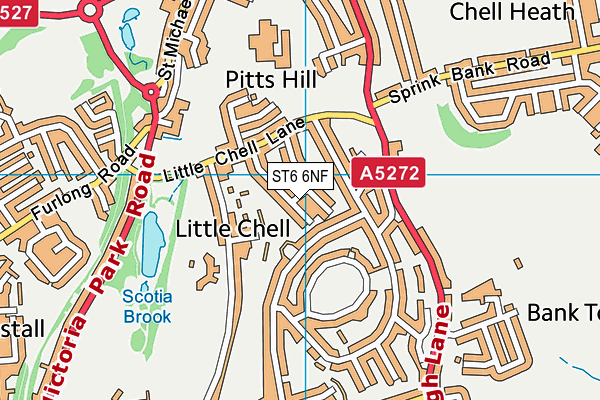 ST6 6NF map - OS VectorMap District (Ordnance Survey)