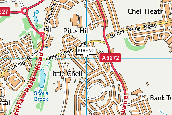 ST6 6NG map - OS VectorMap District (Ordnance Survey)