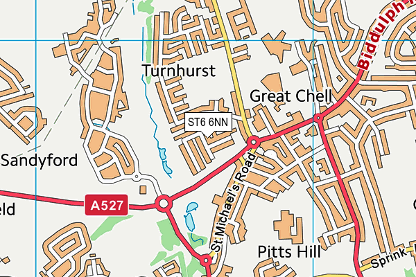 ST6 6NN map - OS VectorMap District (Ordnance Survey)