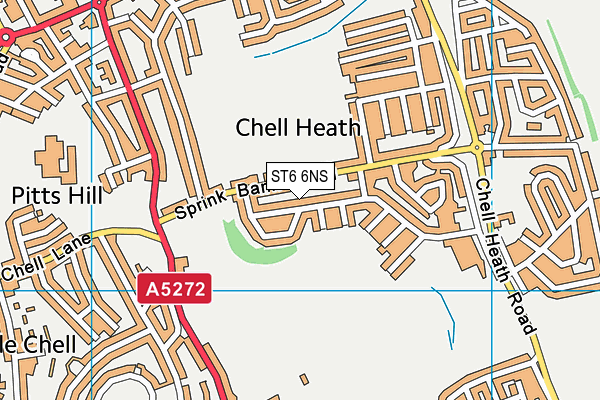 ST6 6NS map - OS VectorMap District (Ordnance Survey)