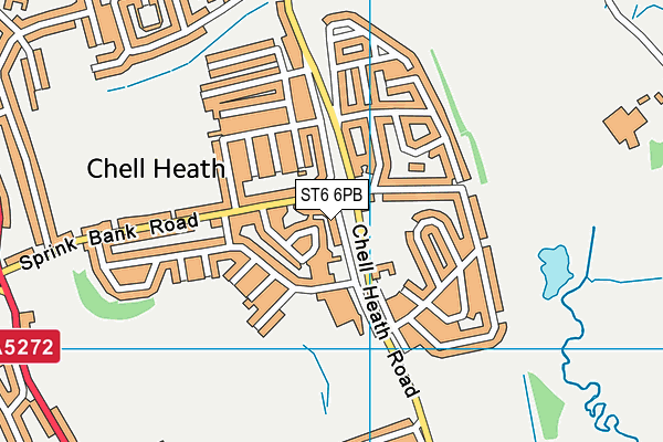 ST6 6PB map - OS VectorMap District (Ordnance Survey)