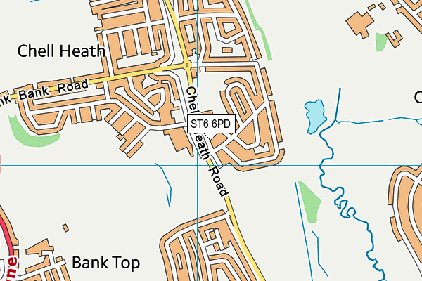 ST6 6PD map - OS VectorMap District (Ordnance Survey)