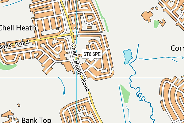 ST6 6PE map - OS VectorMap District (Ordnance Survey)