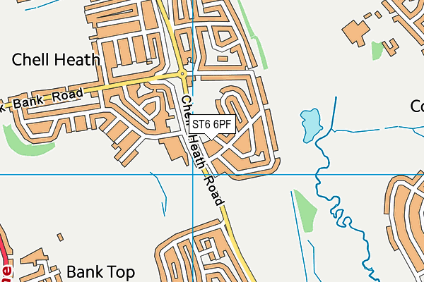 ST6 6PF map - OS VectorMap District (Ordnance Survey)