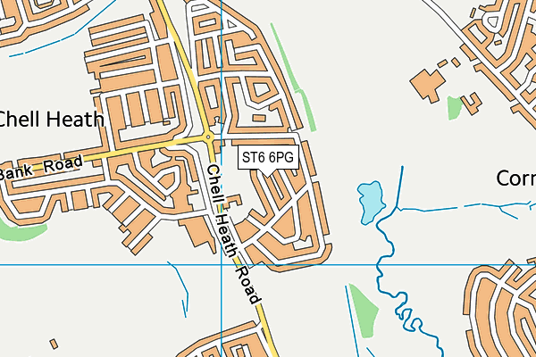 ST6 6PG map - OS VectorMap District (Ordnance Survey)