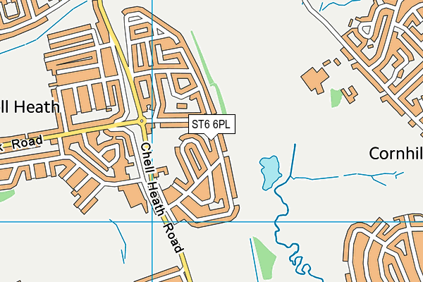 ST6 6PL map - OS VectorMap District (Ordnance Survey)