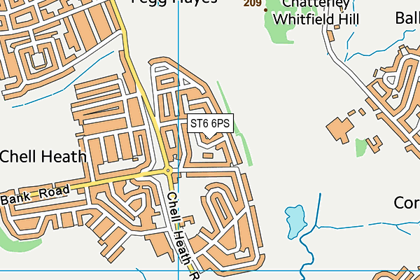 ST6 6PS map - OS VectorMap District (Ordnance Survey)