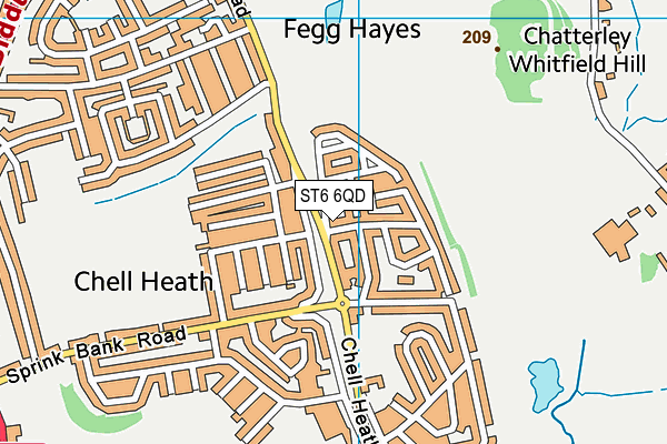 ST6 6QD map - OS VectorMap District (Ordnance Survey)