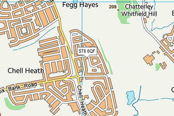 ST6 6QF map - OS VectorMap District (Ordnance Survey)