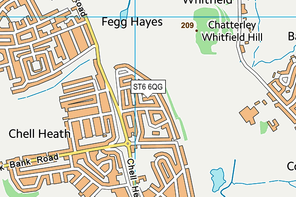 ST6 6QG map - OS VectorMap District (Ordnance Survey)