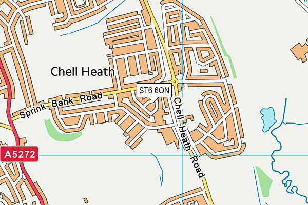 ST6 6QN map - OS VectorMap District (Ordnance Survey)