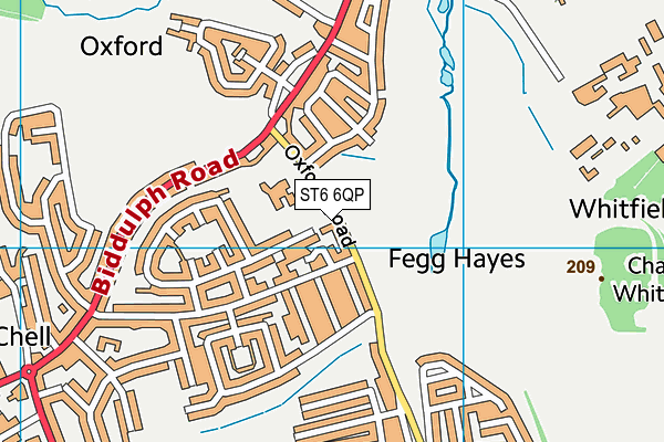 ST6 6QP map - OS VectorMap District (Ordnance Survey)