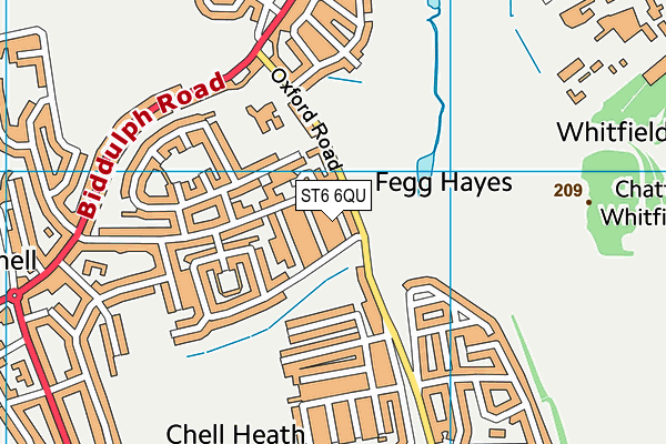 ST6 6QU map - OS VectorMap District (Ordnance Survey)