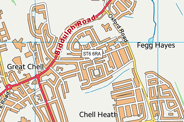 ST6 6RA map - OS VectorMap District (Ordnance Survey)