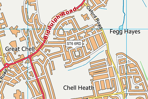 ST6 6RD map - OS VectorMap District (Ordnance Survey)