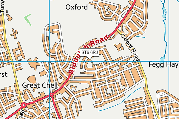 ST6 6RJ map - OS VectorMap District (Ordnance Survey)