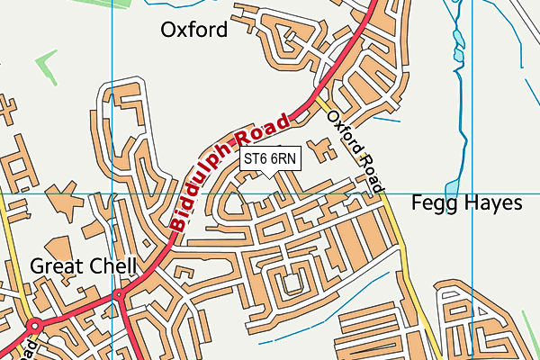 ST6 6RN map - OS VectorMap District (Ordnance Survey)