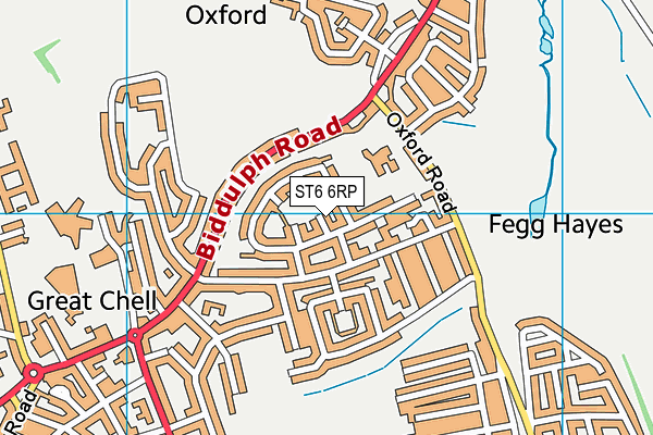 ST6 6RP map - OS VectorMap District (Ordnance Survey)