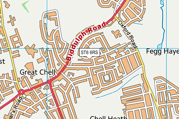 ST6 6RS map - OS VectorMap District (Ordnance Survey)