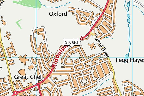 ST6 6RT map - OS VectorMap District (Ordnance Survey)