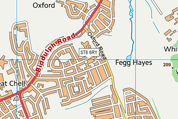 ST6 6RY map - OS VectorMap District (Ordnance Survey)