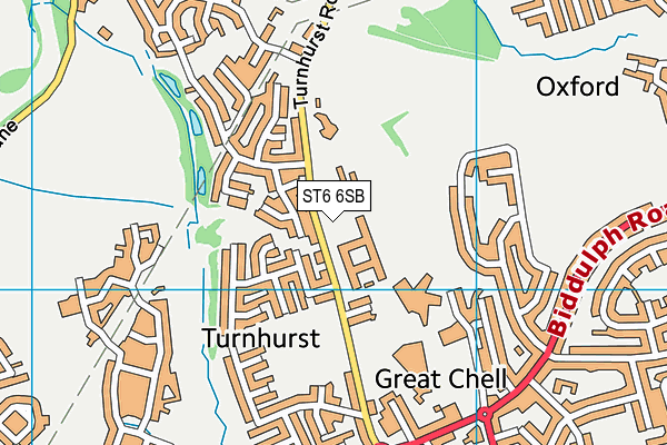 ST6 6SB map - OS VectorMap District (Ordnance Survey)